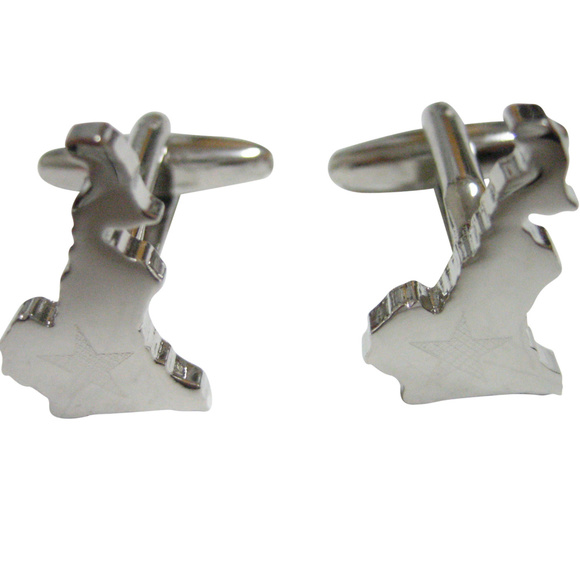 Cameroon Map Shape and Flag Design Cufflinks - Picture 1 of 2